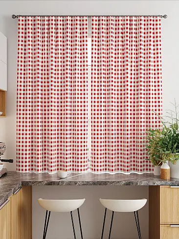 Тюль для кухни гранатового цвета в Иркутске 9920364 - 3