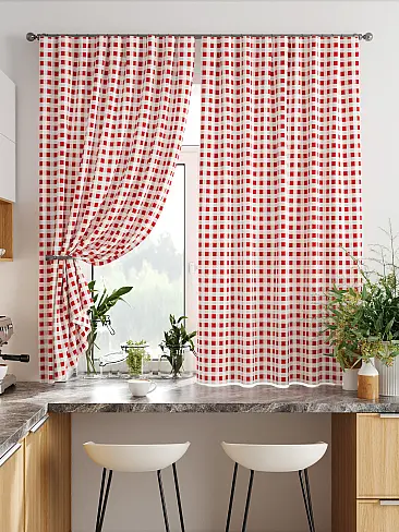 Тюль для кухни гранатового цвета в Иркутске 9920364 - 8