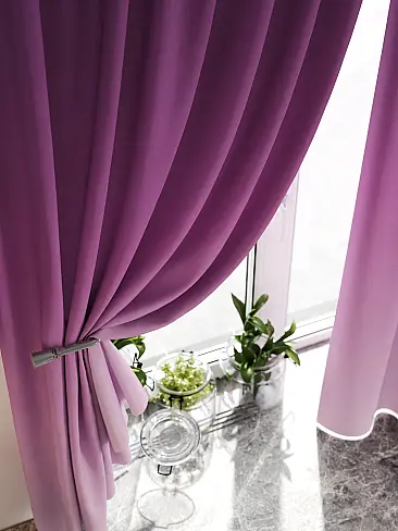 Шторы баклажанового цвета для кухни 9920384 - 4