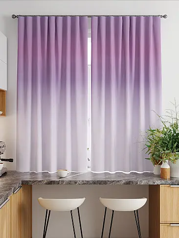 Шторы баклажанового цвета для кухни 9920385 - 3